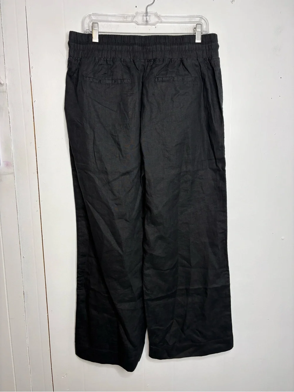 Quince Pants Womens L Pull ON European Flax Linen Wide Leg Neutral Sustainable